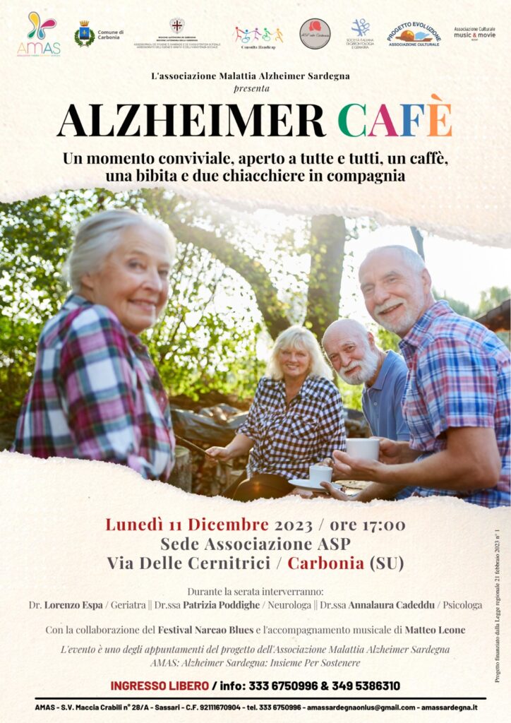Un altro momento con un Alzheimer Cafè, insieme con amiche ed amici di Carbonia 11 dicembre 2023